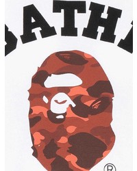 T-shirt à col rond imprimé blanc A Bathing Ape