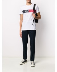 T-shirt à col rond imprimé blanc Tommy Hilfiger