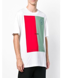 T-shirt à col rond imprimé blanc Oamc