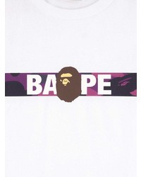 T-shirt à col rond imprimé blanc A Bathing Ape