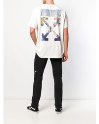 T-shirt à col rond imprimé blanc Off-White