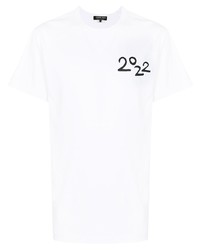 T-shirt à col rond imprimé blanc Comme des Garcons Homme Deux