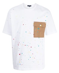 T-shirt à col rond imprimé blanc Comme des Garcons Homme