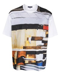 T-shirt à col rond imprimé blanc Comme des Garcons Homme