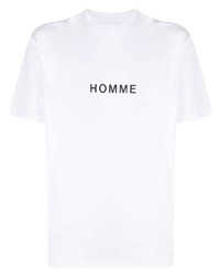 T-shirt à col rond imprimé blanc Comme des Garcons Homme