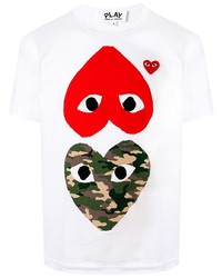 T-shirt à col rond imprimé blanc Comme Des Garcons Play