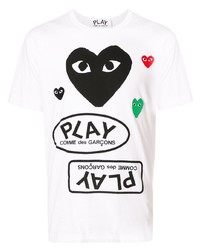 T-shirt à col rond imprimé blanc Comme Des Garcons Play