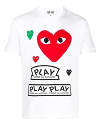 T-shirt à col rond imprimé blanc Comme Des Garcons Play