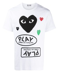 T-shirt à col rond imprimé blanc Comme Des Garcons Play