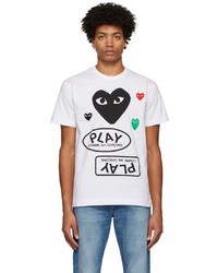 T-shirt à col rond imprimé blanc Comme Des Garcons Play