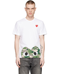 T-shirt à col rond imprimé blanc Comme Des Garcons Play