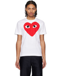 T-shirt à col rond imprimé blanc Comme Des Garcons Play