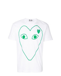 T-shirt à col rond imprimé blanc Comme Des Garcons Play