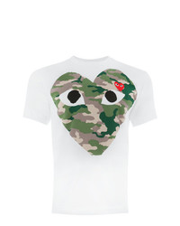 T-shirt à col rond imprimé blanc Comme Des Garcons Play