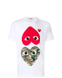 T-shirt à col rond imprimé blanc Comme Des Garcons Play