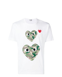 T-shirt à col rond imprimé blanc Comme Des Garcons Play