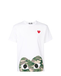 T-shirt à col rond imprimé blanc Comme Des Garcons Play