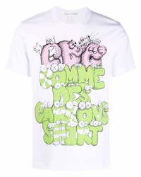 T-shirt à col rond imprimé blanc Comme Des Garcons SHIRT