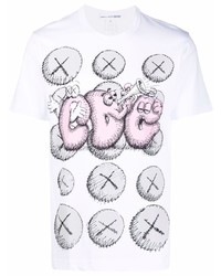 T-shirt à col rond imprimé blanc Comme Des Garcons SHIRT