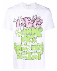 T-shirt à col rond imprimé blanc Comme Des Garcons SHIRT