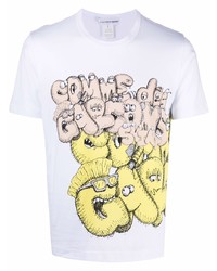 T-shirt à col rond imprimé blanc Comme Des Garcons SHIRT