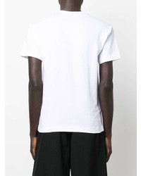 T-shirt à col rond imprimé blanc Comme des Garcons
