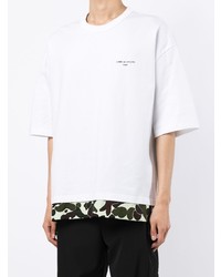 T-shirt à col rond imprimé blanc Comme des Garcons Homme