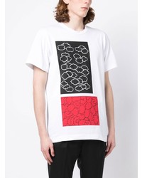 T-shirt à col rond imprimé blanc Comme des Garcons Homme Deux