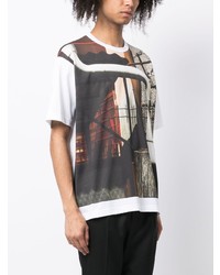 T-shirt à col rond imprimé blanc Comme des Garcons Homme