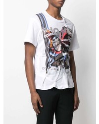 T-shirt à col rond imprimé blanc Comme Des Garcons Homme Plus