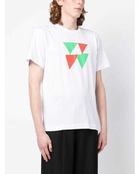 T-shirt à col rond imprimé blanc Comme Des Garcons Homme Plus