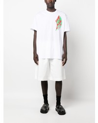 T-shirt à col rond imprimé blanc Comme Des Garcons Homme Plus