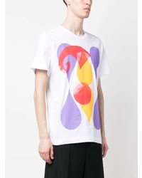 T-shirt à col rond imprimé blanc Comme Des Garcons Homme Plus