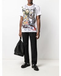 T-shirt à col rond imprimé blanc Comme Des Garcons Homme Plus