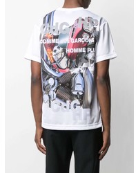 T-shirt à col rond imprimé blanc Comme Des Garcons Homme Plus