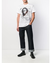 T-shirt à col rond imprimé blanc Comme Des Garcons Homme Plus