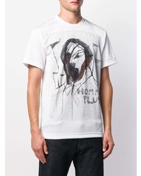 T-shirt à col rond imprimé blanc Comme Des Garcons Homme Plus