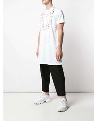 T-shirt à col rond imprimé blanc Comme Des Garcons Homme Plus