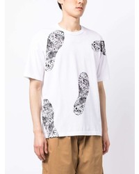 T-shirt à col rond imprimé blanc Comme des Garcons Homme