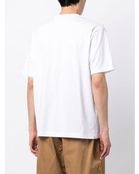 T-shirt à col rond imprimé blanc Comme des Garcons Homme