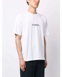 T-shirt à col rond imprimé blanc Comme des Garcons Homme