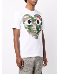 T-shirt à col rond imprimé blanc Comme Des Garcons Play