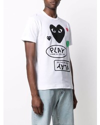 T-shirt à col rond imprimé blanc Comme Des Garcons Play