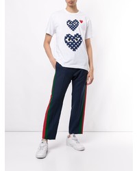 T-shirt à col rond imprimé blanc Comme Des Garcons Play