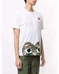 T-shirt à col rond imprimé blanc Comme Des Garcons Play