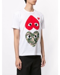 T-shirt à col rond imprimé blanc Comme Des Garcons Play