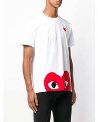 T-shirt à col rond imprimé blanc Comme Des Garcons Play