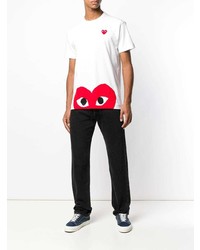 T-shirt à col rond imprimé blanc Comme Des Garcons Play