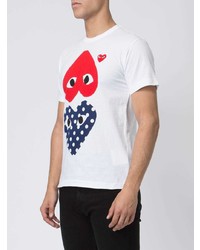 T-shirt à col rond imprimé blanc Comme Des Garcons Play