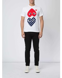 T-shirt à col rond imprimé blanc Comme Des Garcons Play